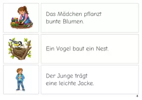 Vorschau - Stationenlernen - Die vier Jahreszeiten Erste Sätze lesen Satz Bild Zuordnung - Seite 3