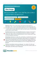 Vorschau - Stundenentwürfe - Sinne Aufbau des Auges Klasse 5 6 (Std 3) - Deckblatt