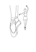 Vorschau - Mal- und Bastelvorlagen - Ausmalbild Ballett - Seite 1