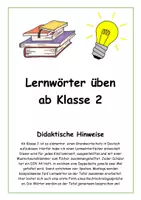 Vorschau - Anderer Materialtyp - Lernwörterfächer ab Klasse 2 - Deckblatt