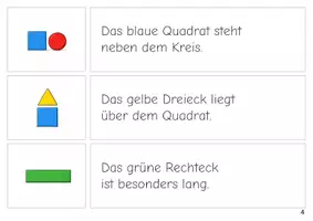 Vorschau - Stationenlernen - Farben und Formen Erste Sätze lesen Satz Bild Zuordnung - Seite 3