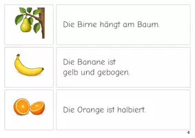 Vorschau - Stationenlernen - Obst und Gemüse Erste Sätze lesen Satz Bild Zuordnung - Seite 3