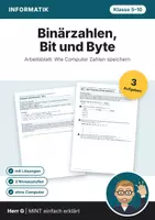 Vorschau - Arbeitsblätter - Binärzahlen, Bit und Byte · Klasse 5–10 - Deckblatt