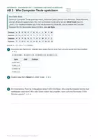 Vorschau - Arbeitsblätter - ASCII-Code: Texte speichern · Klasse 7–10 - Seite 1