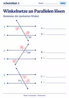 Vorschau - Arbeitsblätter - Winkelnetze an Parallelen lösen - Seite 2