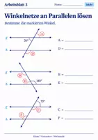 Vorschau - Arbeitsblätter - Winkelnetze an Parallelen lösen - Seite 3