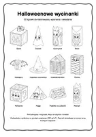zapowiedź - Halloweenowe wycinanki: 12 figurek 3D do kolorowania, wycinania i składania - strona 1
