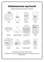 zapowiedź - Halloweenowe wycinanki: 12 figurek 3D do kolorowania, wycinania i składania - obwoluta