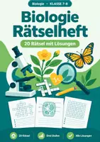 Vorschau - Arbeitsblätter - Biologie Rätselheft, Klasse 7-8, 20 Rätsel - Deckblatt