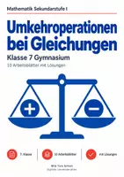 Vorschau - Arbeitsblätter - Umkehroperationen bei Gleichungen - Deckblatt