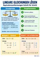 Vorschau - Arbeitsblätter - Lineare Gleichungen lösen, Äquivalenzumformung - Mathematik Klasse 7-9, Übersicht + Aufgaben - Seite 3