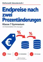 Vorschau - Arbeitsblätter - Endpreise nach zwei Prozentänderungen - Deckblatt