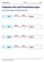 Vorschau - Arbeitsblätter - Endpreise nach zwei Prozentänderungen - Seite 2
