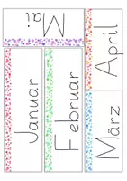 Vorschau - Bildkarten - Klassenraum Deko Aquarell - Tafel Kalender - Seite 1