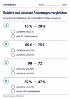 Vorschau - Arbeitsblätter - Relative und absolute Änderungen vergleichen - Seite 1