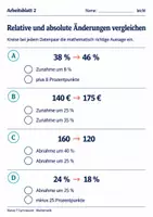 Vorschau - Arbeitsblätter - Relative und absolute Änderungen vergleichen - Seite 2