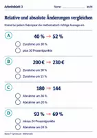 Vorschau - Arbeitsblätter - Relative und absolute Änderungen vergleichen - Seite 3