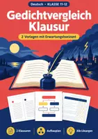 Vorschau - Arbeitsblätter - Gedichtvergleich, Klasse 11-12, Klausur - Deckblatt