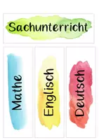 Vorschau - Bildkarten - Klassenraum Deko Aquarell - Stundenplan #edukilights22 - Seite 3