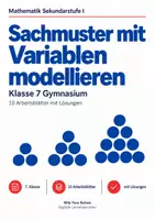 Vorschau - Arbeitsblätter - Sachmuster mit Variablen modellieren - Deckblatt