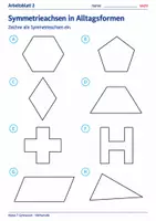 Vorschau - Arbeitsblätter - Symmetrieachsen in Alltagsformen - Seite 2