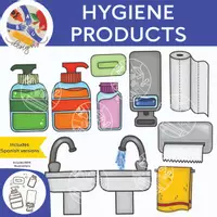 Vorschau - selbst erstellte Cliparts/Grafiken - Hygiene Products for the Classroom English and Spanish Versions {ABC Designs} - Deckblatt
