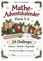Vorschau - Stundenentwürfe - Mathe-Adventskalender-Challenges | Klasse 5–6 - Deckblatt