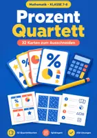 Vorschau - Spiele - Prozent Quartett, Klasse 7-8, 32 Karten - Deckblatt