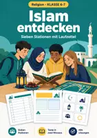 Vorschau - Arbeitsblätter - Stationenlernen Islam, Klasse 6-7, Texte - Deckblatt