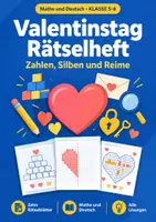 Vorschau - Arbeitsblätter - Valentinstag Rätselheft, Klasse 5-6 - Deckblatt