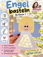 Vorschau - Mal- und Bastelvorlagen - Engel basteln Grundschule | Bastelvorlage zum Ausdrucken | Kunst & Fensterdeko ab Klasse 1 - Deckblatt