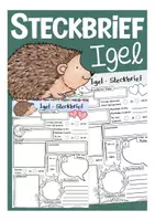 Vorschau - Arbeitsblätter - Steckbrief zum Igel - Deckblatt