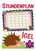 Vorschau - Mal- und Bastelvorlagen - Stundenplan Igel / Igelklasse - Deckblatt