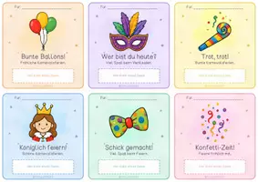 Vorschau - Bildkarten - Karnevalsferien | Grußkarten für deine Klasse | Süßigkeiten - Seite 3