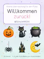 Vorschau - Bildkarten - Halloween | Grußkarten für deine Klasse | Süßigkeiten - Deckblatt