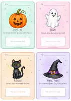 Vorschau - Bildkarten - Halloween | Grußkarten für deine Klasse | Süßigkeiten - Seite 1