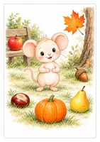 Vorschau - Spiele - 🍂Gratis: Mia Maus sucht Herbstschätze – Suchbild & Bildkarten für den Kindergarten - Seite 2
