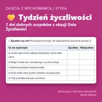 zapowiedź - 💛 Tydzień życzliwości – 7 dni dobrych uczynków na Dzień Życzliwości - obwoluta