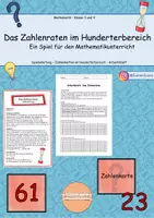Vorschau - Arbeitsblätter - Das Zahlenraten im Hunderterbereich - Deckblatt