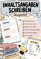 Vorschau - Stundenentwürfe - Inhaltsangabe schreiben; Übungsheft mit Lösungen | Deutsch Klasse 7–8 - Deckblatt