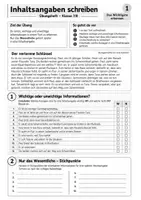 Vorschau - Stundenentwürfe - Inhaltsangabe schreiben; Übungsheft mit Lösungen | Deutsch Klasse 7–8 - Seite 2