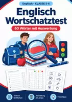 Vorschau - Arbeitsblätter - Englisch Wortschatztest, Klasse 5-6 - Deckblatt