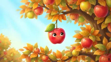 Vorschau - Bildkarten - Kamishibai | Der Apfel fällt vom Baum | Der wandernde Apfel - Seite 1
