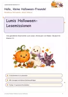 Vorschau - Arbeitsblätter - Lumis Halloween-Lesemissionen Klasse 2–3 - Deckblatt
