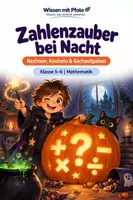 Vorschau - Arbeitsblätter - Halloween Zahlenzauber bei Nacht – Arbeitsheft Klasse 5–6 - Deckblatt