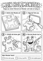 Vorschau - Arbeitsblätter - Holzmonster mit der Laubsäge – Werkunterricht 3./4. Klasse - Deckblatt