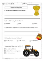 Vorschau - Arbeitsblätter - Quiz zum Erntedank-Reportage (mit Lösung) - Deckblatt