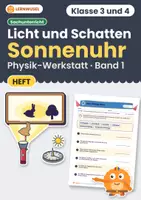 Vorschau - Arbeitsblätter - Licht und Schatten Klasse 3 und 4 | Übungsheft Schattentheater, Sonnenuhr | mit Lösungen - Deckblatt
