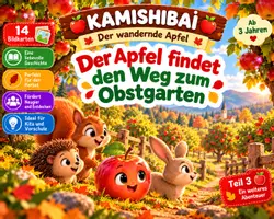 Vorschau - Bildkarten - Kamishibai | Der Apfel findet den Weg zum Obstgarten | Der wandernde Apfel - Deckblatt