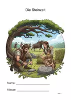 Vorschau - Unterrichtsreihen - Die Steinzeit Klasse 3-4 Arbeitsheft - Deckblatt